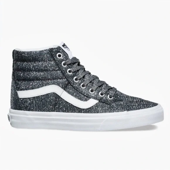 Vans SK8 Gray Glitter High Tops Sz 8 - Picture 3 of 6